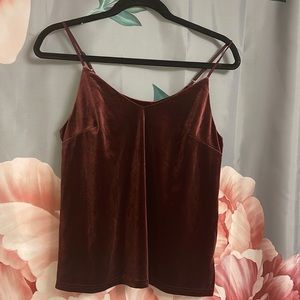 a new day velvet spaghetti strap top. Size XS